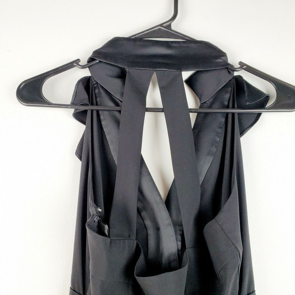 Bcbgeneration Black Ruffle Tuxedo Mini Dress Sz 0 - image 4